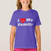 Ik hou van mijn familie Custom hart shirt paars (Voorkant)