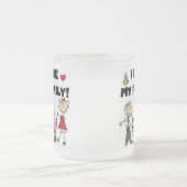 Ik hou van mijn familietshirts en cadeautjes matglas koffiemok (Center)