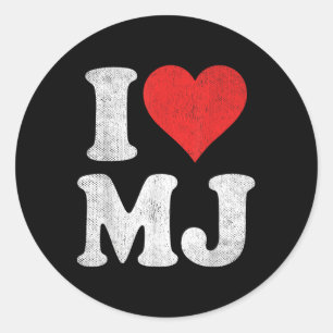 Ik hou van mijn  Fan Merch Red Heart Initialen Des Ronde Sticker
