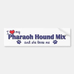 Ik hou van mijn farao Hound Mix (Vrouw Dog) Bumpersticker