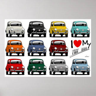Ik hou van mijn Fiat 600 Poster