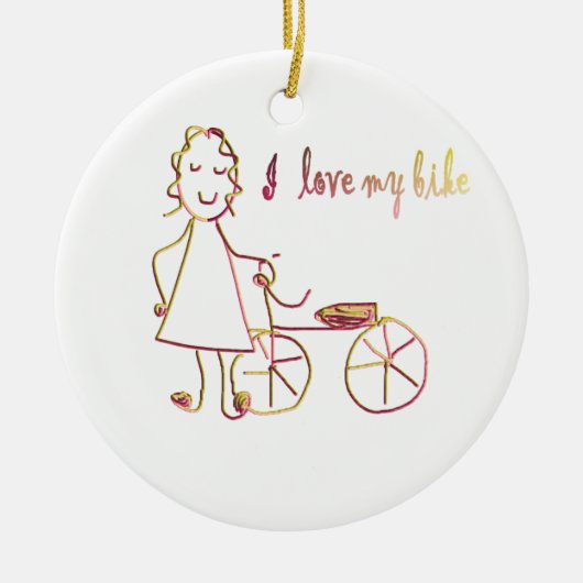 Ik hou van mijn fiets keramisch ornament (Voorkant)