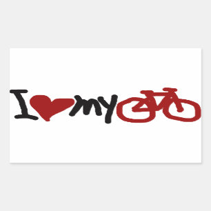Ik hou van mijn fiets rechthoekige sticker