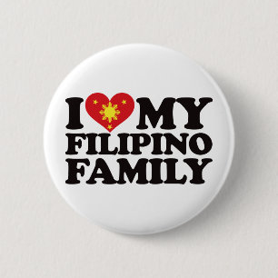 Ik hou van mijn Filippijnse familie Ronde Button 5,7 Cm