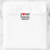 Ik hou van mijn financiële analist ronde sticker (Tas)