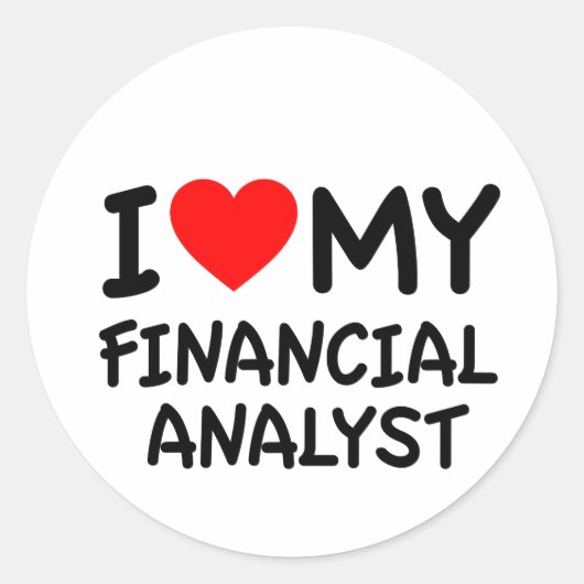 Ik hou van mijn financiële analist ronde sticker (Voorkant)