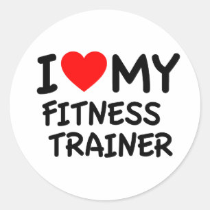 Ik hou van mijn fitnesstrainer ronde sticker