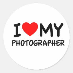 Ik hou van mijn fotograaf ronde sticker
