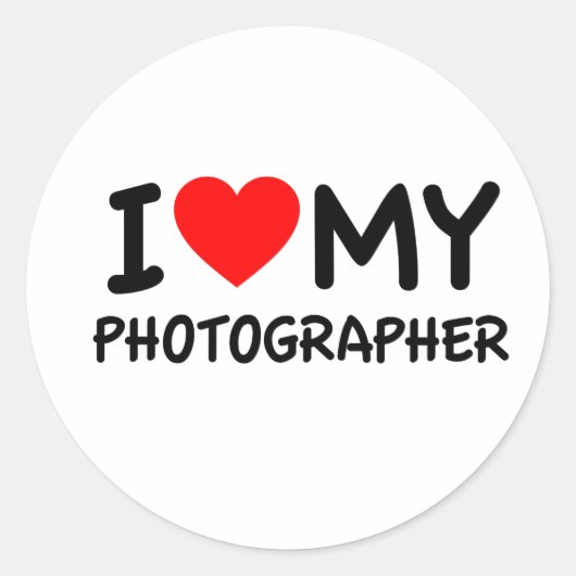 Ik hou van mijn fotograaf ronde sticker (Voorkant)