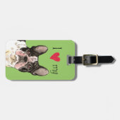 Ik hou van mijn Franse Bulldog Bagagelabel (Voorkant horizontaal)