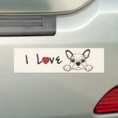 Ik hou van mijn Franse Bulldog Bumpersticker (Op auto)