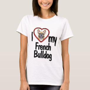 Ik hou van mijn Franse Bulldog - Cute Heart Fotoli T-shirt
