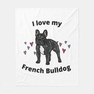 IK HOU VAN MIJN FRANSE BULLDOG FLEECE BLANKET!