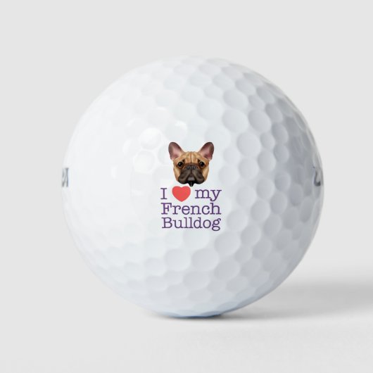 Ik hou van mijn Franse Bulldog Golfballen (Voorkant)