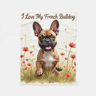 Ik hou van mijn Franse Bulldog Knus Dekentje Fleece Deken