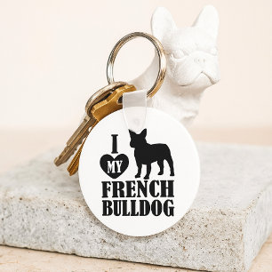 Ik hou van mijn Franse Bulldog Sleutelhanger