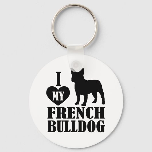 Ik hou van mijn Franse Bulldog Sleutelhanger (Achterkant)