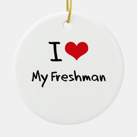 Ik hou van mijn Freshman Keramisch Ornament (Voorkant)