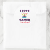 Ik hou van mijn Gamer Man Funny Gaming T-Shirt Ronde Sticker (Tas)