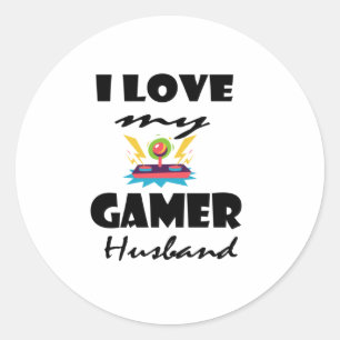 Ik hou van mijn Gamer Man Funny Gaming T-Shirt Ronde Sticker