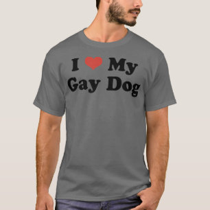 Ik hou van mijn Gay Dog Heart Funny LGBT Pet Pride T-shirt