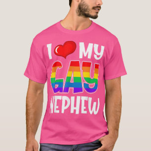 Ik hou van mijn Gay Nephew LGBT Gay Pride Maand Su T-shirt