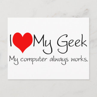 Ik hou van mijn geek briefkaart