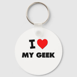 Ik hou van mijn geek sleutelhanger
