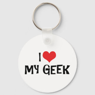 Ik hou van mijn Geek-sleutelhanger Sleutelhanger