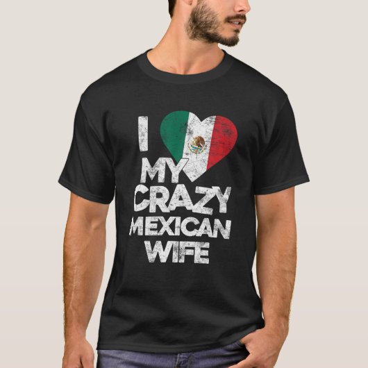 Ik hou van mijn gekke Mexicaanse vrouw T Shirt gra (Voorkant)