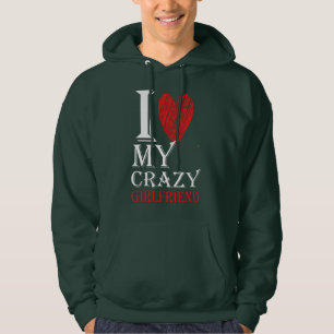 Ik hou van mijn gekke vriendje Purview met rood ha Hoodie