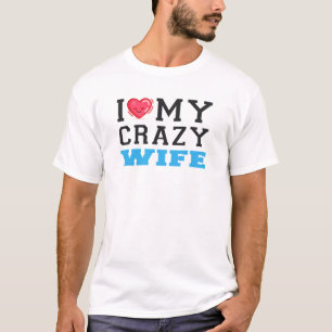 Ik hou van mijn gekke vrouw-paar t-shirt