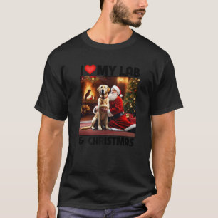 Ik hou van mijn gele lab retriever en kerstman t-shirt