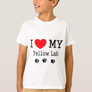 Ik hou van mijn gele lab t-shirt