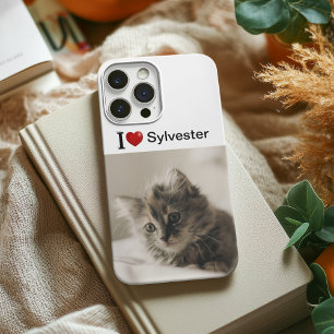 Ik hou van mijn gepersonaliseerde Cat foto iPhone 13 Hoesje