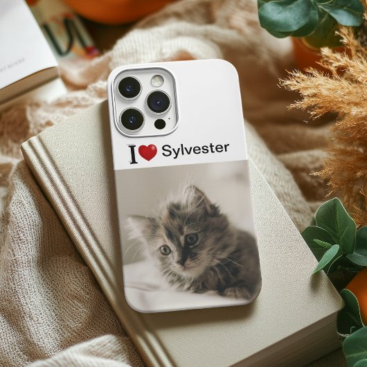 Ik hou van mijn gepersonaliseerde Cat foto Case-Mate iPhone Case