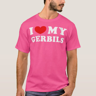 Ik hou van mijn gerbils in het hart van mijn gerbi t-shirt