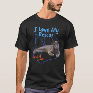 Ik hou van mijn geredde Russische Blauwe koele gea T-shirt