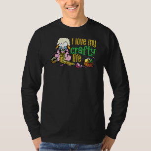 Ik hou van mijn geslepen leven breien Crafters Quo T-shirt