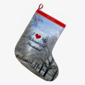 Ik hou van mijn geweldige man grote kerstsok (Voorkant (Hangend))