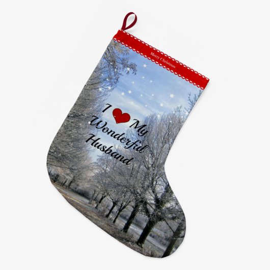 Ik hou van mijn geweldige man grote kerstsok (Voorkant (Hangend))