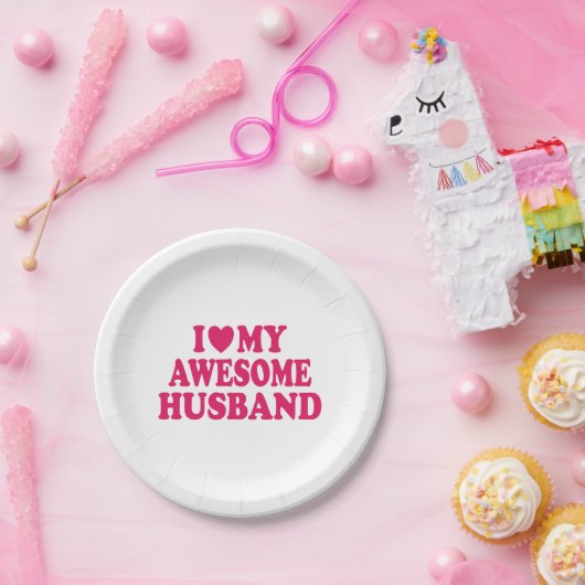 Ik hou van mijn Geweldige man Papieren Bordje (Feest)