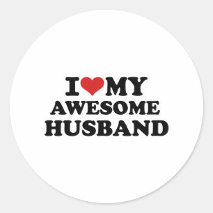 Ik hou van mijn geweldige man ronde sticker