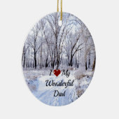 Ik hou van mijn geweldige vader - Besneeuwde winte Keramisch Ornament (Rechts)