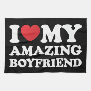 Ik hou van mijn geweldige vriend in mijn hart mijn theedoek