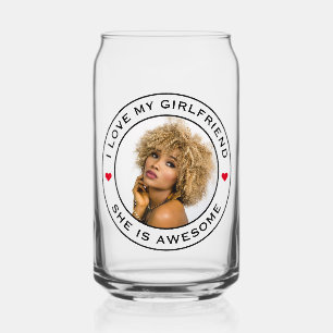 Ik hou van mijn Geweldige Vriendin Fototekst Blikvorm Glas