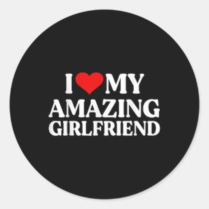 Ik hou van mijn geweldige Vriendin Ik hart mijn he Ronde Sticker