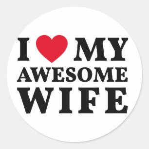 Ik hou van mijn geweldige vrouw ronde sticker