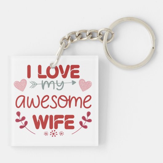 Ik hou van mijn geweldige vrouw sleutelhanger (Achterkant)