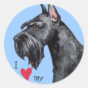 Ik hou van mijn Giant Schnauzer Ronde Sticker
